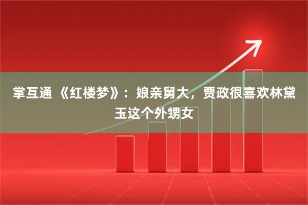 掌互通 《红楼梦》：娘亲舅大，贾政很喜欢林黛玉这个外甥女